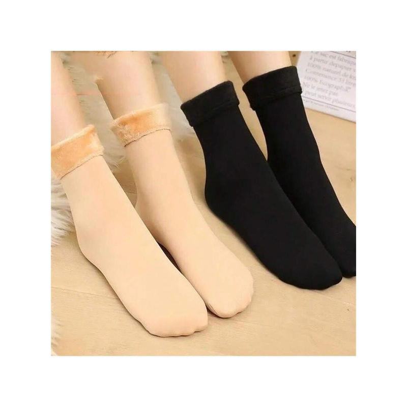 4 Pairs Plush Lined Snow Socks - Thick And Warm Winter Floor Socks