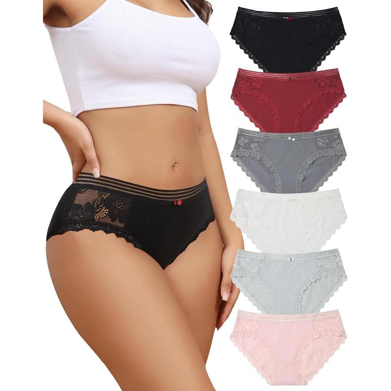 Cotton Underwear Women's Bikini Panties Breathable Hipster Stretch Full Briefs Multipacks S-XL