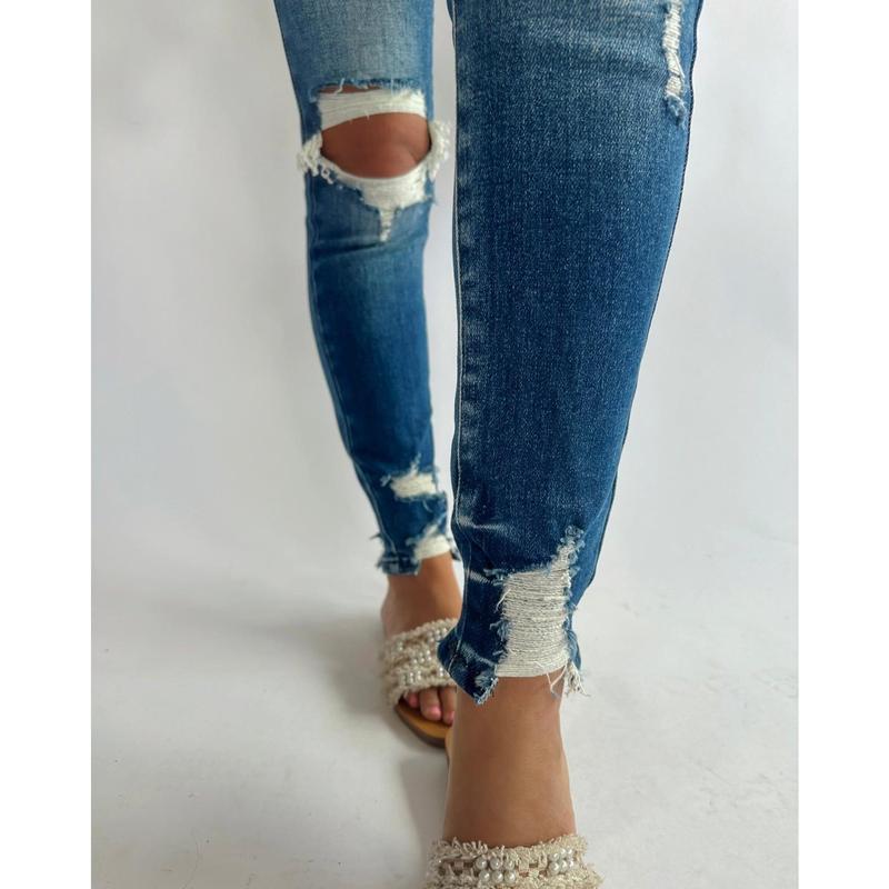 Sara Sage Distressed Skinny Jeans