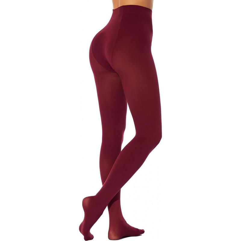 Women's Soft Opaque Tights, High Waist Solid Footed Tights 20+ Colors