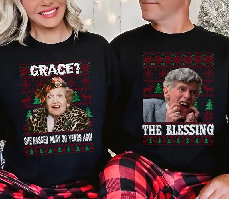 The Blessing Uncle Lewis And Aunt Bethany Christmas Sweatshirt, Couple Xmas Vacation Ugly Sweater, Christmas Movie Matching Family Gift