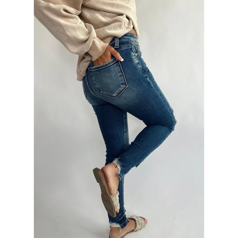 Sara Sage Distressed Skinny Jeans