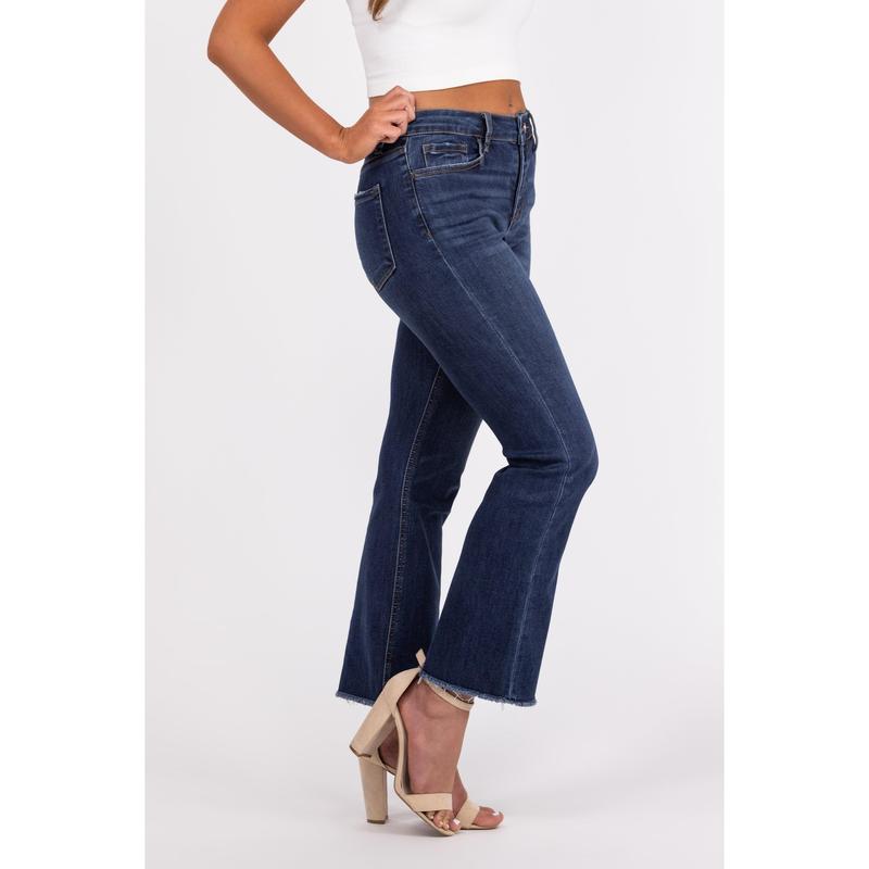 Keep Trying from Lovervet: Mid-Rise Kick Flare Denim