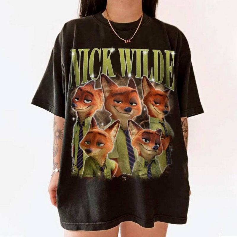 Trending Crewneck, Nick Wilde Zootopia Cartoon Movie Shirts, Halloween Matching Family Shirt, Couple Movie ShirtT Shirts tee tshirt tee shirt