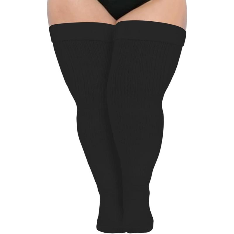 Plus Size Thigh High Socks for Thick Thighs Women- Extra Long Widened Extra Long Thick Knit