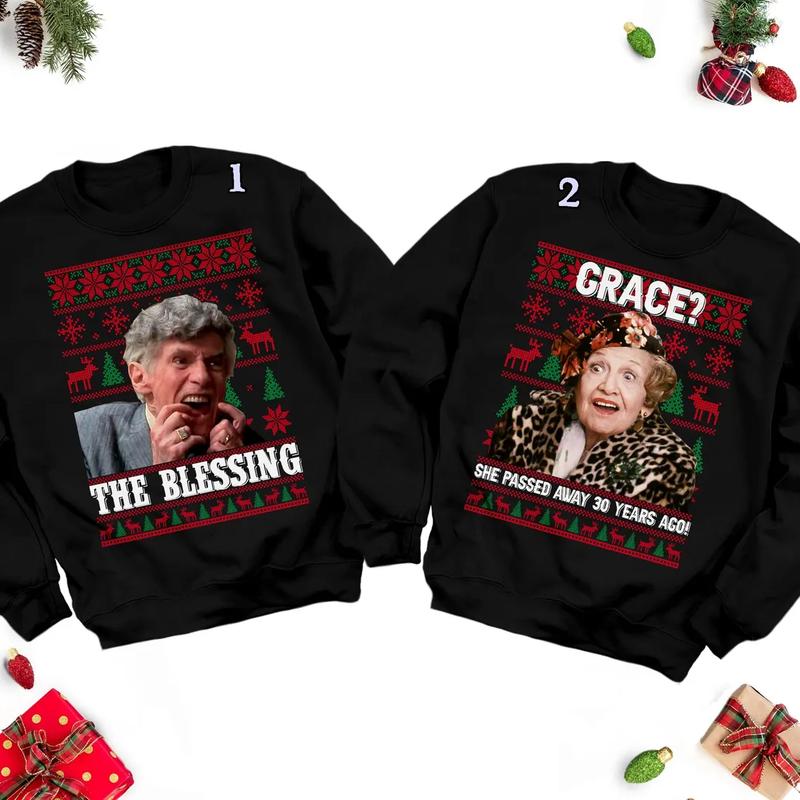 The Blessing Uncle Lewis And Aunt Bethany Christmas Sweatshirt, Couple Xmas Vacation Ugly Sweater, Christmas Movie Matching Family Gift