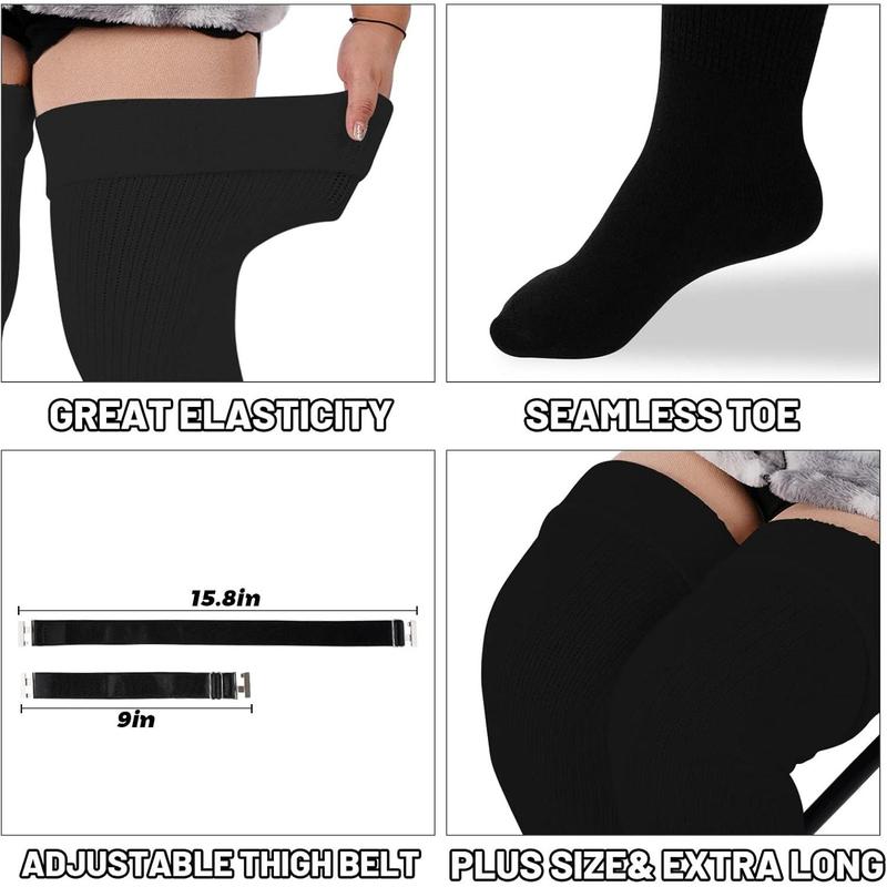 Plus Size Thigh High Socks for Thick Thighs Women- Extra Long Widened Extra Long Thick Knit