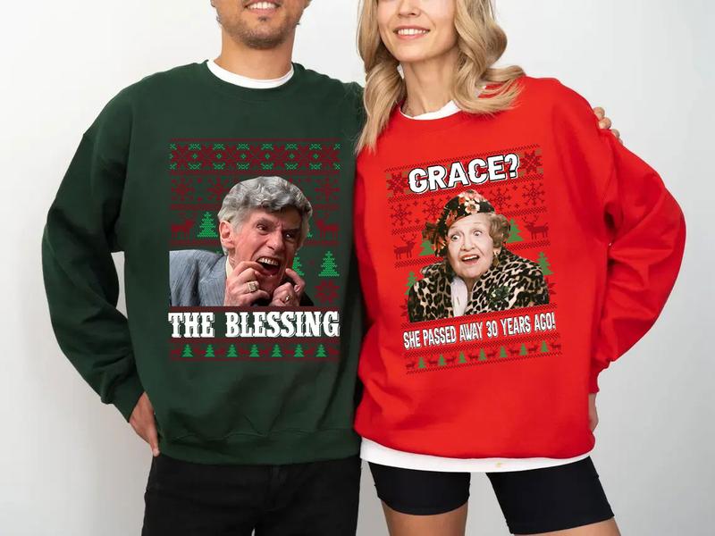 The Blessing Uncle Lewis And Aunt Bethany Christmas Sweatshirt, Couple Xmas Vacation Ugly Sweater, Christmas Movie Matching Family Gift