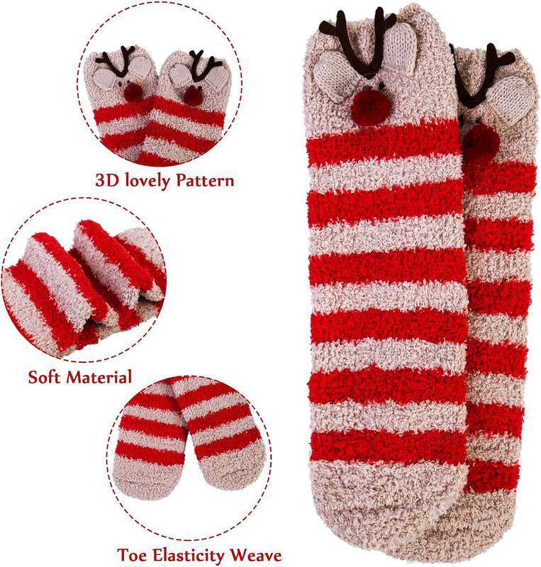 Fuzzy Socks for Women 5 Pairs Warm Fluffy Socks Winter Slipper Socks Soft Cute Cat  Socks