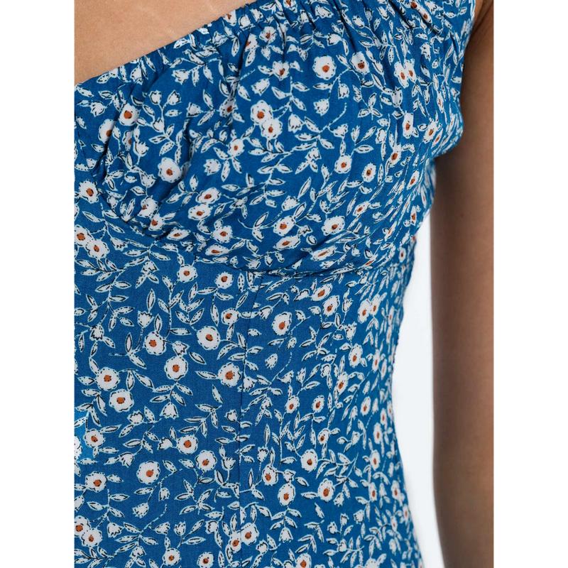 Georgia Mini Dress Blue Floral Lower Impact