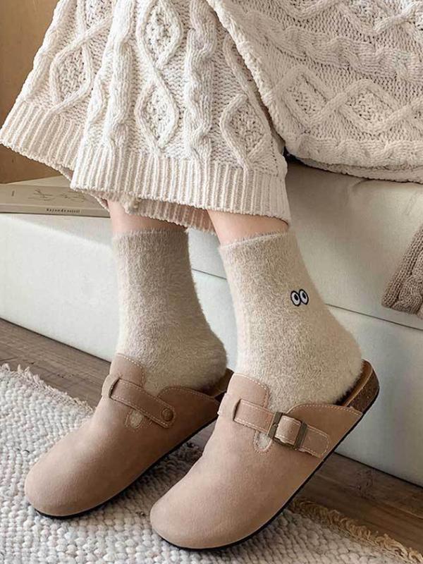 Women's Embroidering Crew Socks, Casual Soft Comfy Breathable Socks for Fall & Winter, Women's Socks for Daily Wear