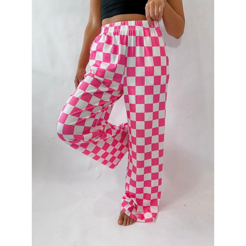 Smoke Show Checkered Print Pants