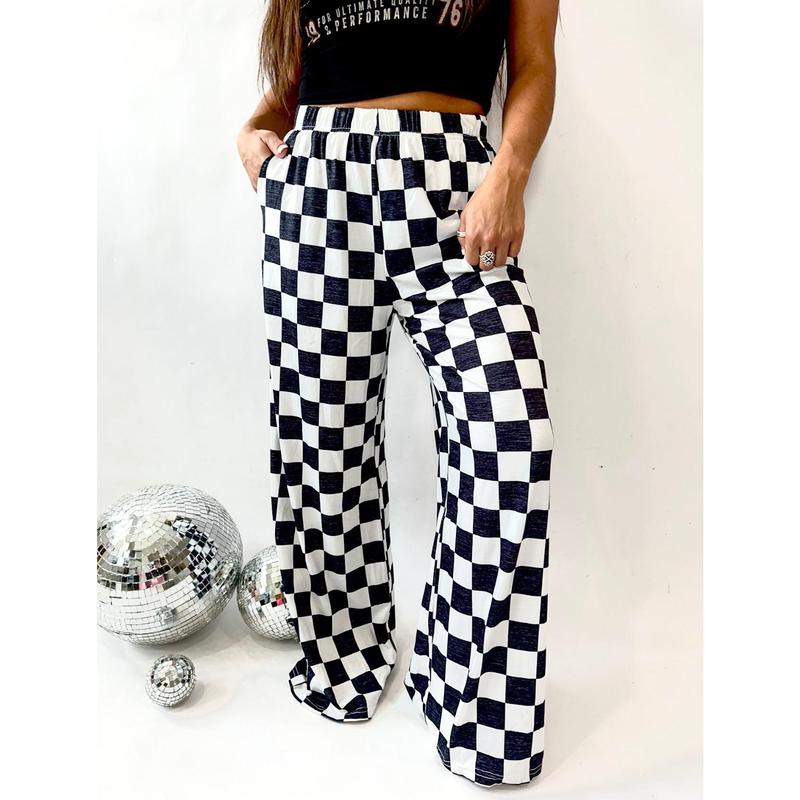 Smoke Show Checkered Print Pants