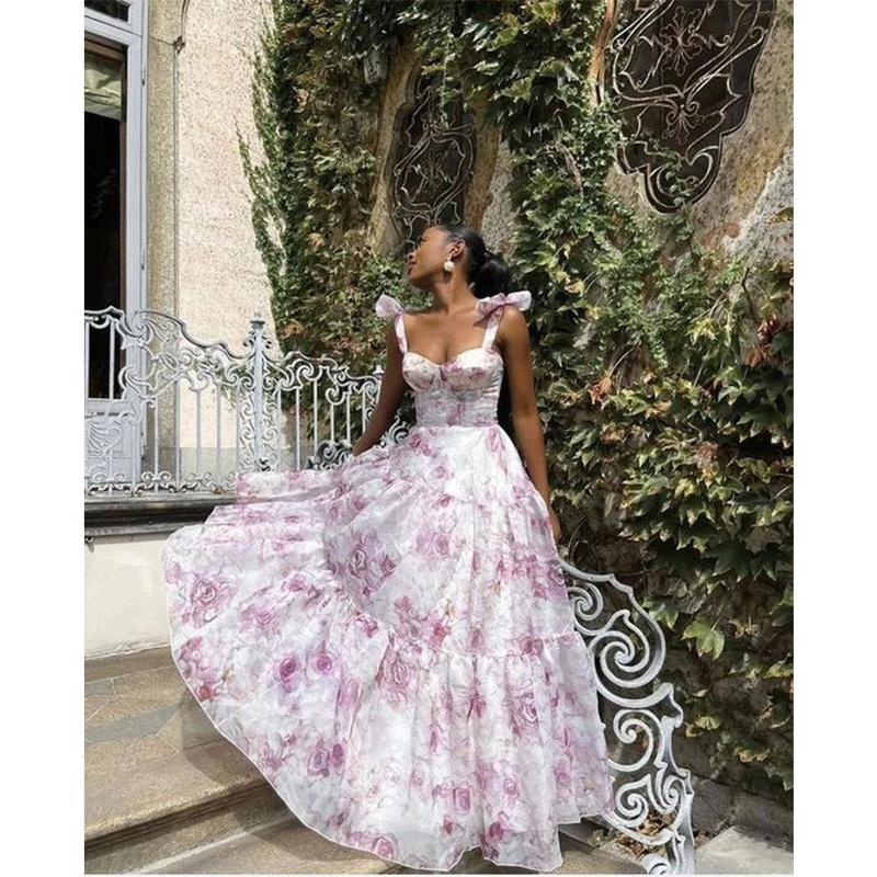 Cross-Border New Arrival Spring and Summer Strapless European and American Women's Clothing Fashion Organza Fairy Long Elegant Evening Dress Dress Formal Womenswear Dresse Gowns Formal Wear Workwear Comfort Gamis