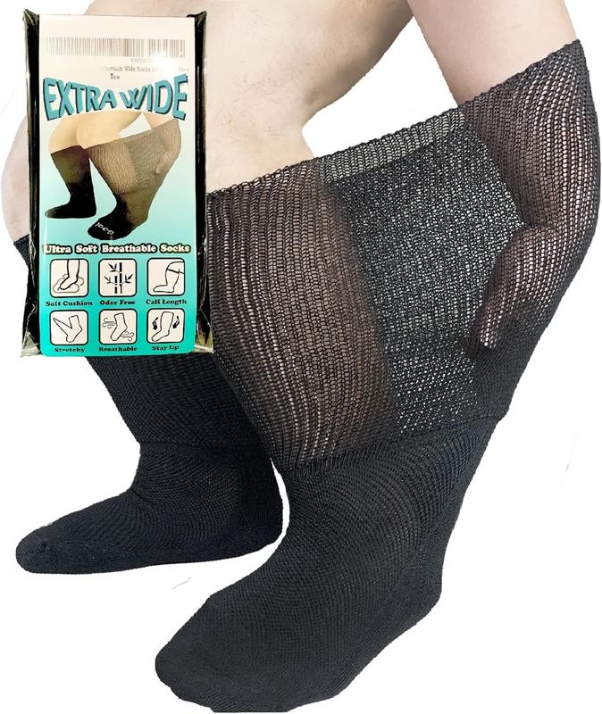 Extra Wide Socks for Swollen Feet Soft Stretch to 30