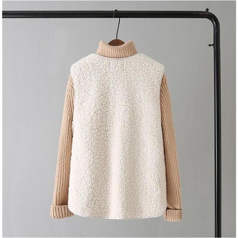 Vests New Spring Autumn Women Button Waistcoat Lamb Wool Winter Thermal Warm Thick Fleece Vests Sleeveless Jacket Ladies Coats