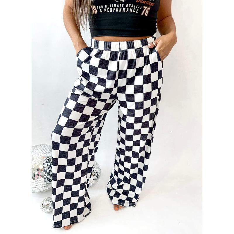 Smoke Show Checkered Print Pants