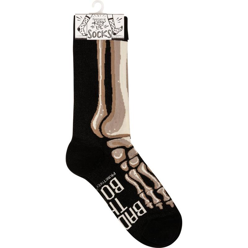 Bad To The Bone Socks in Skeleton Leg Designs  | Fun Halloween Themed Novelty Socks