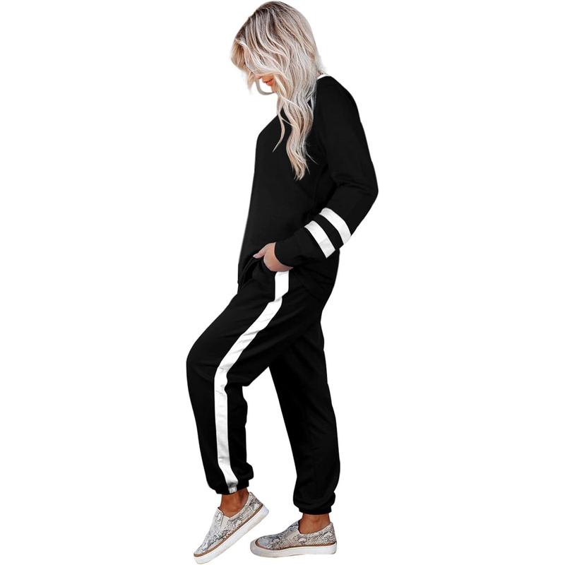 WIHOLL Sweatsuit for Women 2 Piece Outfits for Womens Crewneck Sweatshirts Pullover Womenswear Overalls