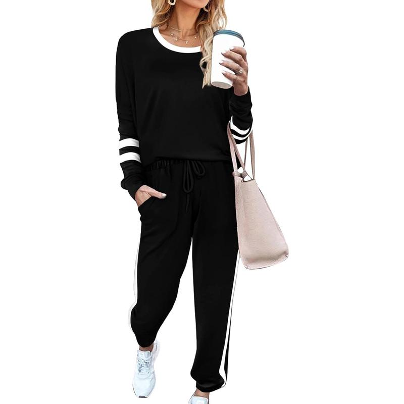 WIHOLL Sweatsuit for Women 2 Piece Outfits for Womens Crewneck Sweatshirts Pullover Womenswear Overalls