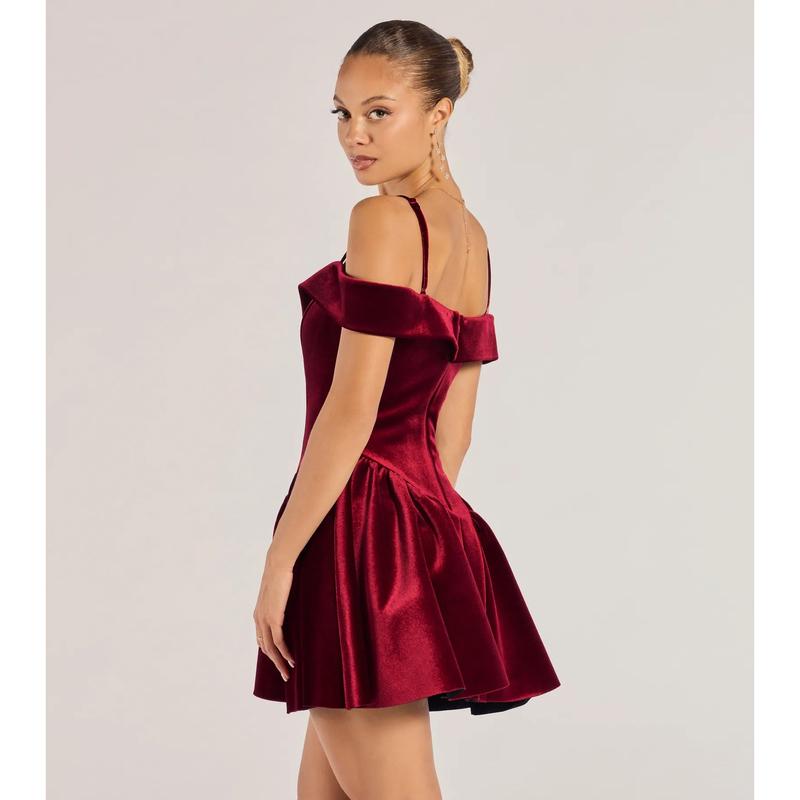 Andie Velvet Drop Waist Skater Dress