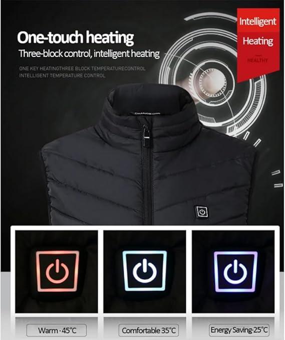 Unisex Winter Heated Jacket - Stay Warm and Dry with Waterproof Fabric and Long Sleeves