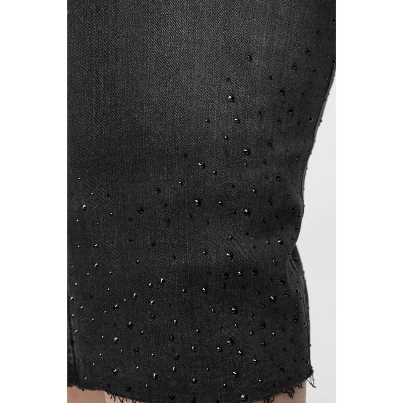 The Gia Rhinestone Embellished Mid Length Skirt - Full