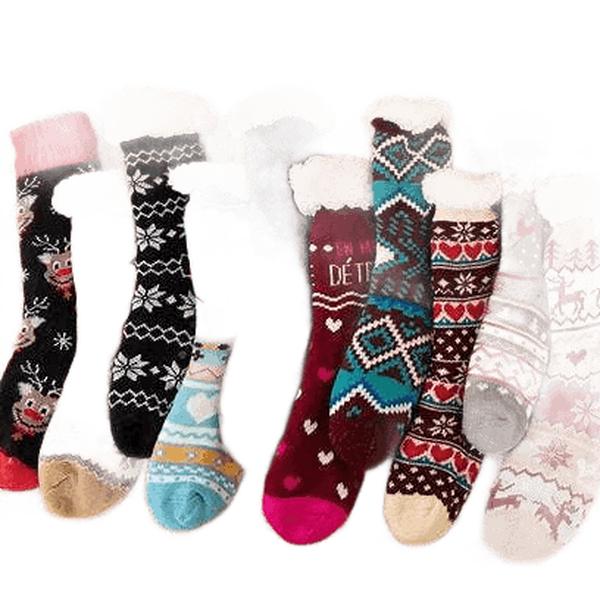 Plush Sherpa Snowflake Slipper Socks