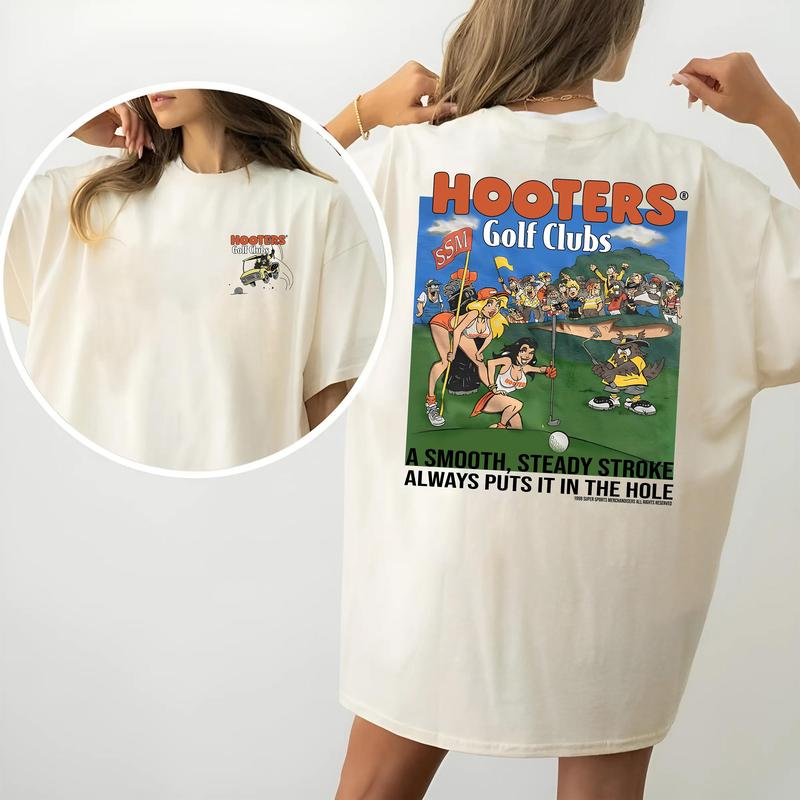 Both Sides Printed Hooters Golf Club Unisex T-Shirt