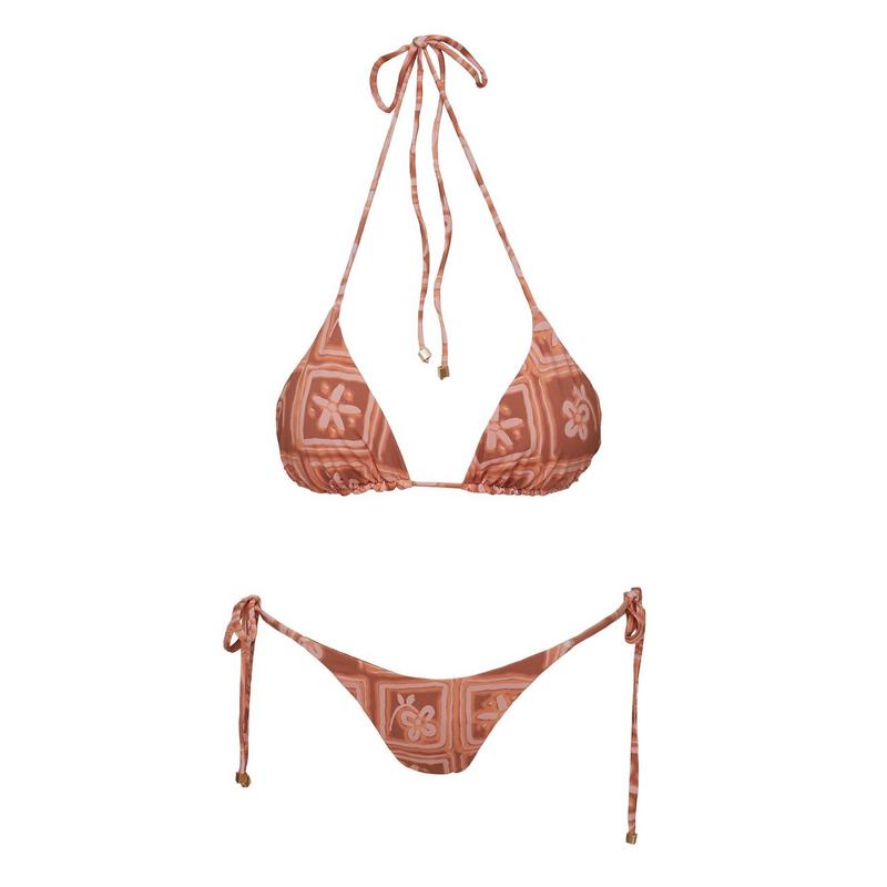 Glora Tie Side Bikini Bottom Rust   Pink