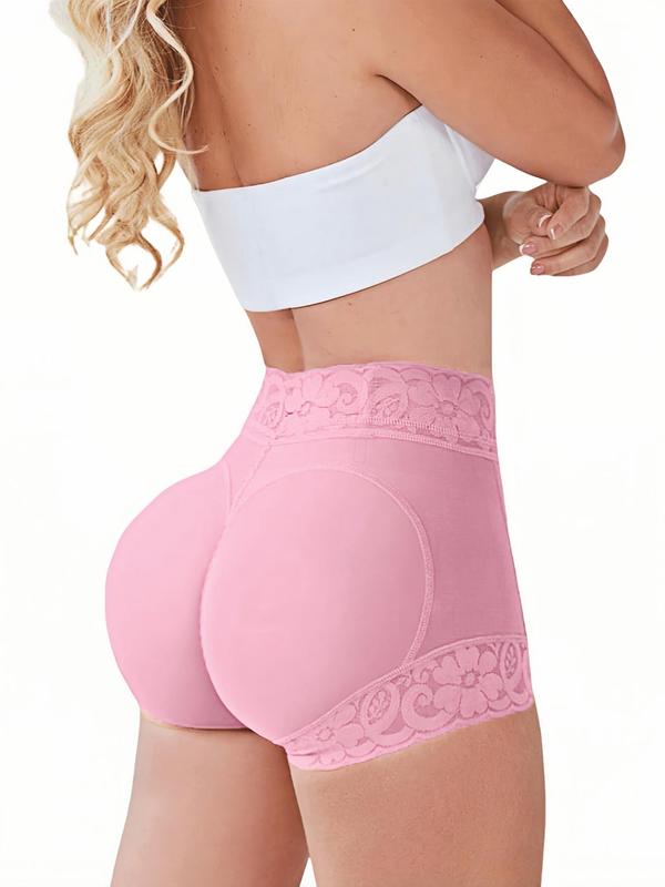 Women's Contrast Lace High Waist Shapewear Panty, Tummy Control Butt Lifting Shapewear Bottoms, Women's Shapewear for Daily Wear