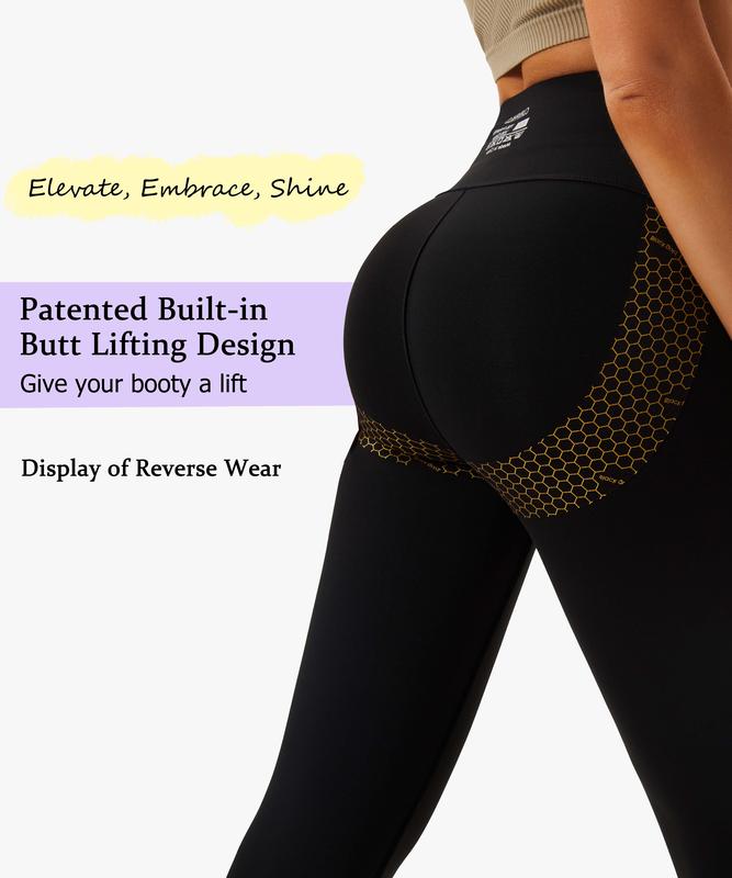 CURVPHILO Women's Butt Lifting Compression Leggings with Pockets High Rise Long Pants Tummy Control Shapewear Pants