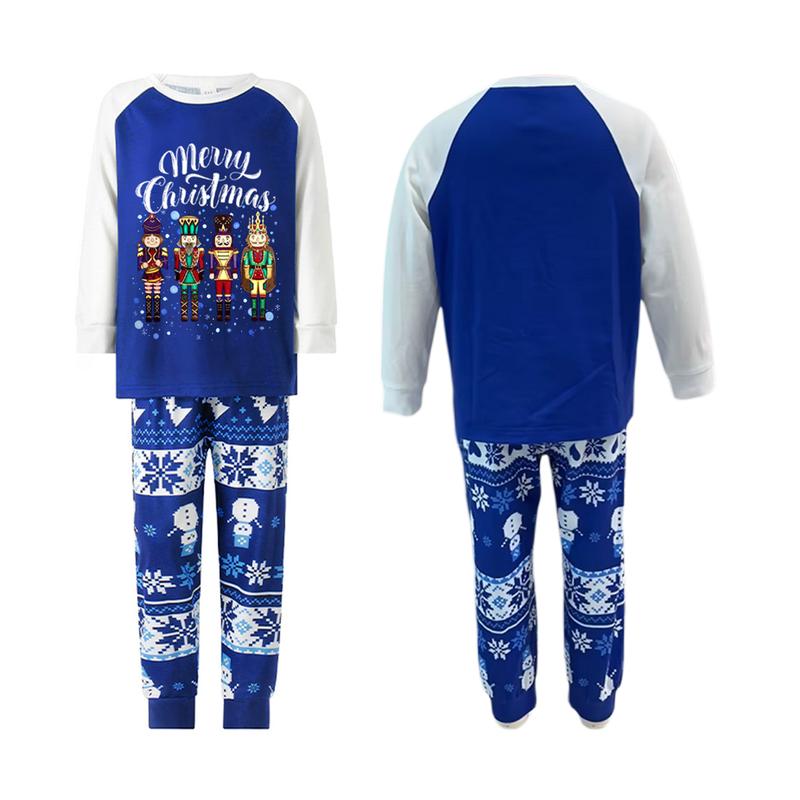 Family Matching Christmas Pajama Set, Snowman Print Raglan Sleeve Tops Elastic Waist Pants for Fall Winter Couple Clothing Sets