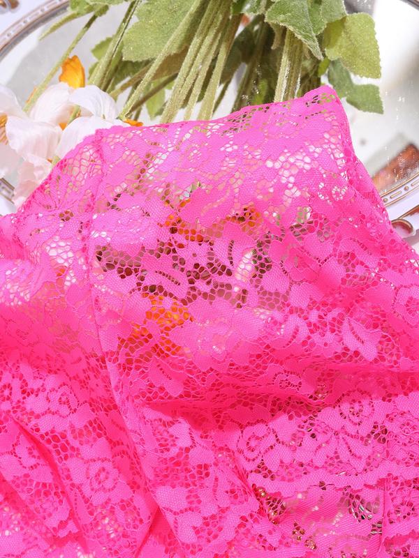 Women's Contrast Floral Lace Boyshorts, Soft Comfy Breathable Sheer Panty for Daily Wear, Women's Underwear for All Seasons