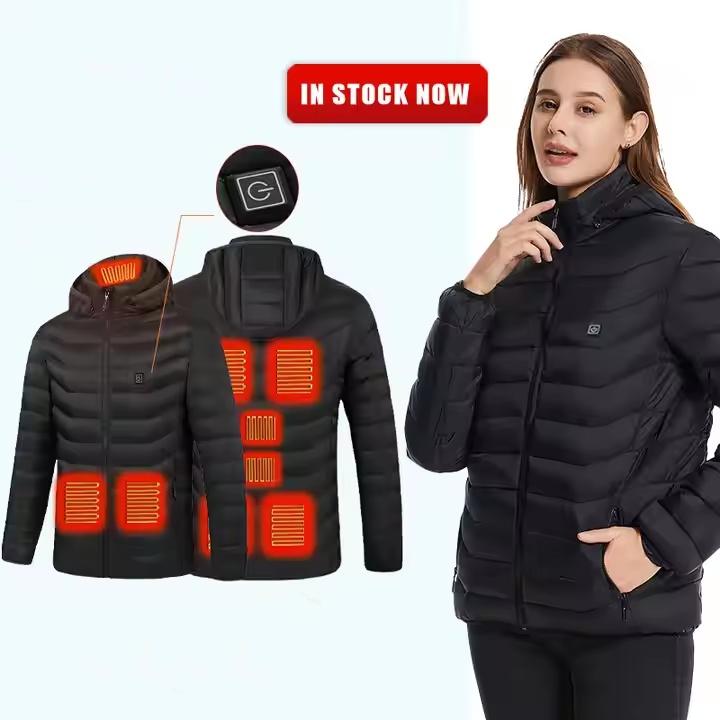 Unisex Winter Heated Jacket - Stay Warm and Dry with Waterproof Fabric and Long Sleeves