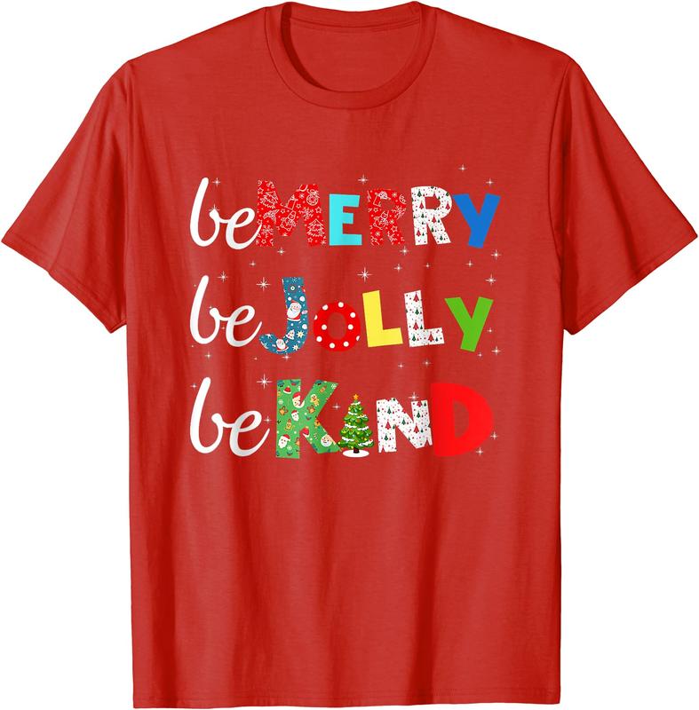 Be Merry Be Jolly Be Kind Christmas Tree Family Christmas T-Shirt