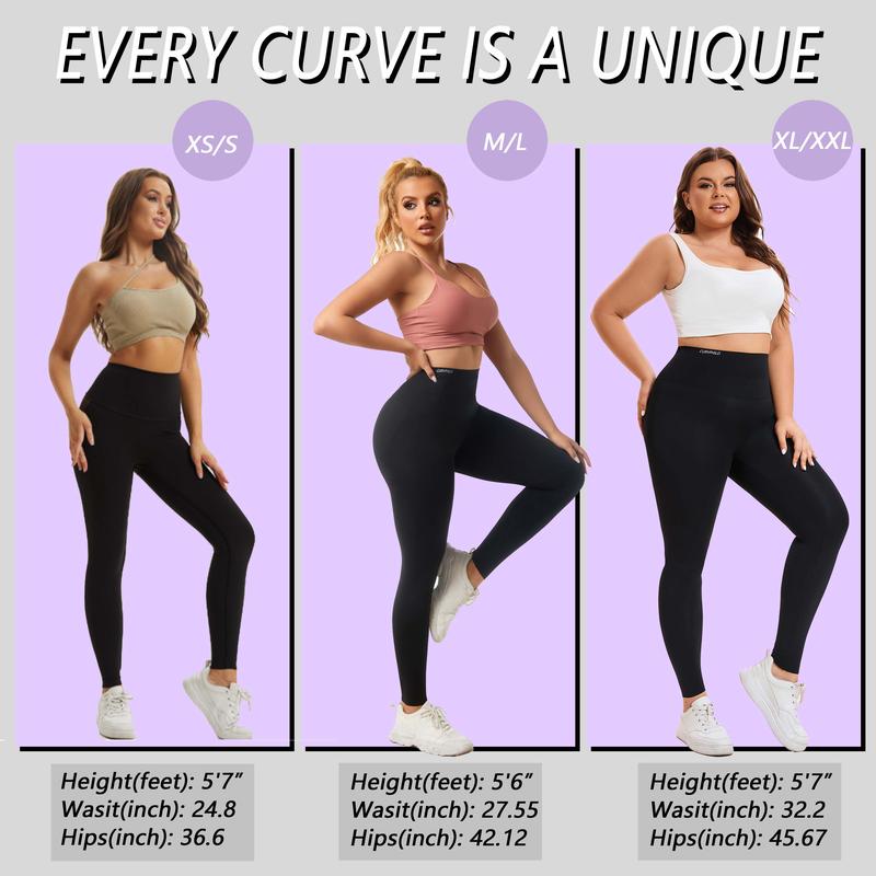 CURVPHILO Women's Butt Lifting Compression Leggings with Pockets High Rise Long Pants Tummy Control Shapewear Pants