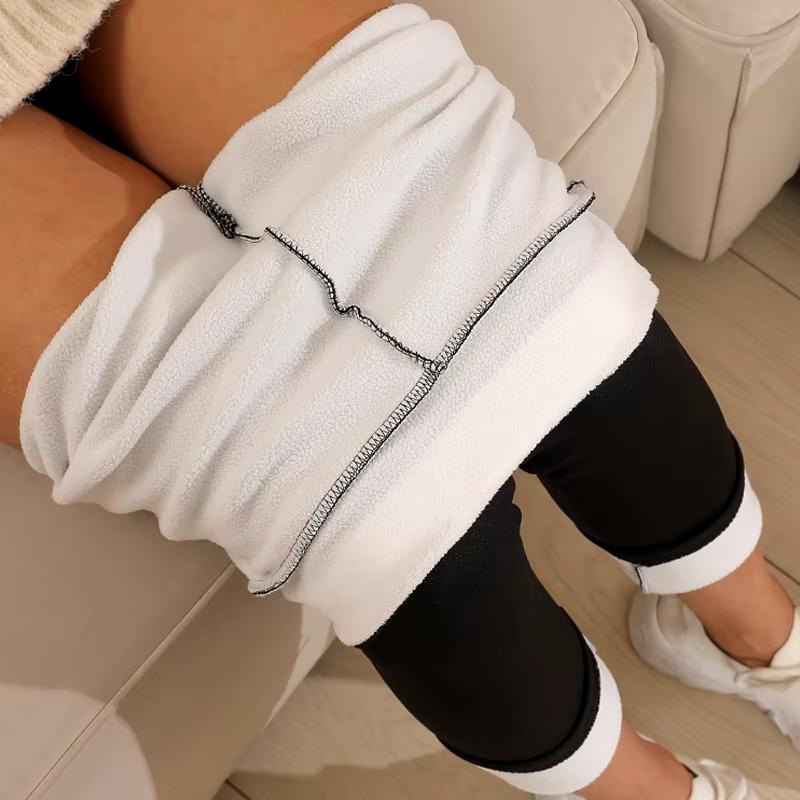 Women Lamb Fleece Leggings Seamless High Waist Thermal Winter Warm Legging Solid Lamb Fleece Casual Pants Female Streetwear COZOK