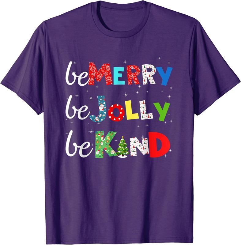 Be Merry Be Jolly Be Kind Christmas Tree Family Christmas T-Shirt