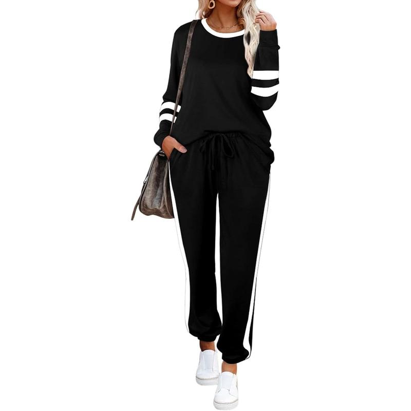 WIHOLL Sweatsuit for Women 2 Piece Outfits for Womens Crewneck Sweatshirts Pullover Womenswear Overalls