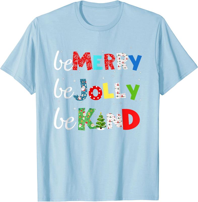 Be Merry Be Jolly Be Kind Christmas Tree Family Christmas T-Shirt