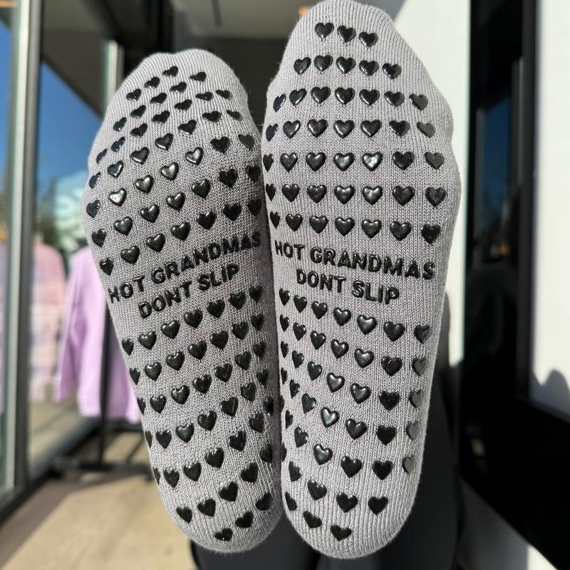 Hot Grandmas Dont Slip Low Sock - Gray Black