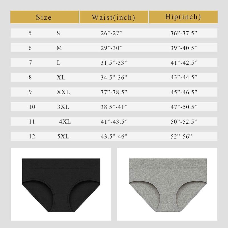 Womens Underwear,Cotton Mid Waist No Muffin Top Full Covere Brief Ladies Panties Lingerie Undergarments for Women Multipack