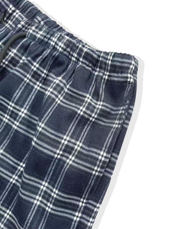 Women's Plaid Print Drawstring Waist Lounge Pants, Casual Comfy Pocket Trousers for Daily Wear, Ladies Sleepwear for All Seasons