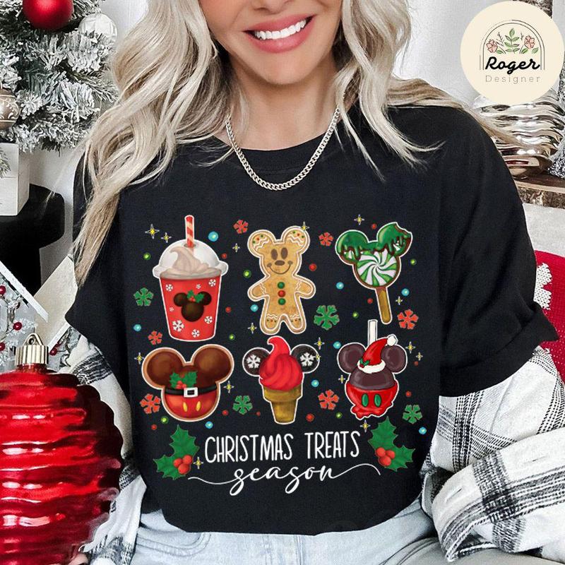 M Minni Gingerbread Snack Drink Cartoon Christmas Shirt, M's Very Merry Christmas Party Tee, Holiday Family Christmas Treats Season Sweatshirt 0C04K