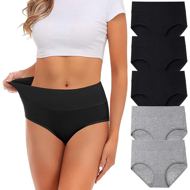 Womens Underwear,Cotton Mid Waist No Muffin Top Full Covere Brief Ladies Panties Lingerie Undergarments for Women Multipack