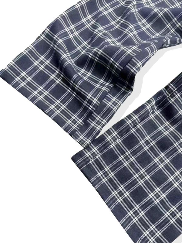 Women's Plaid Print Drawstring Waist Lounge Pants, Casual Comfy Pocket Trousers for Daily Wear, Ladies Sleepwear for All Seasons