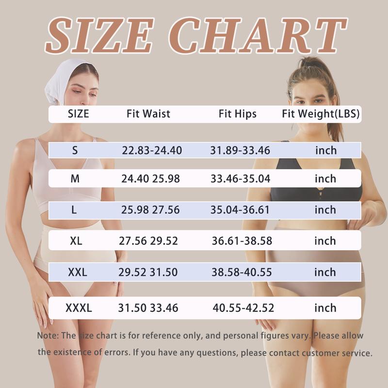 FINETOO 4pcs Women High Waist Seamless Thongs Tunmmy Control Underwear Soft Stretchy Bikini Panties High Rise T-back Panties S-XL Womenswear High Waisted Comfort Bridal Panty Basic Minimalist