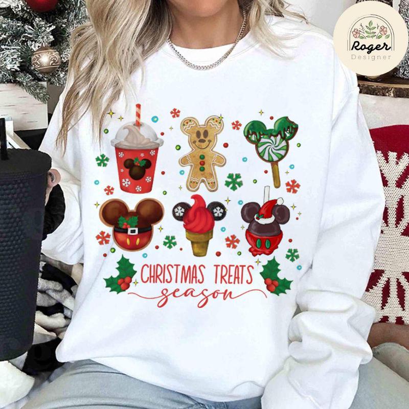 M Minni Gingerbread Snack Drink Cartoon Christmas Shirt, M's Very Merry Christmas Party Tee, Holiday Family Christmas Treats Season Sweatshirt 0C04K