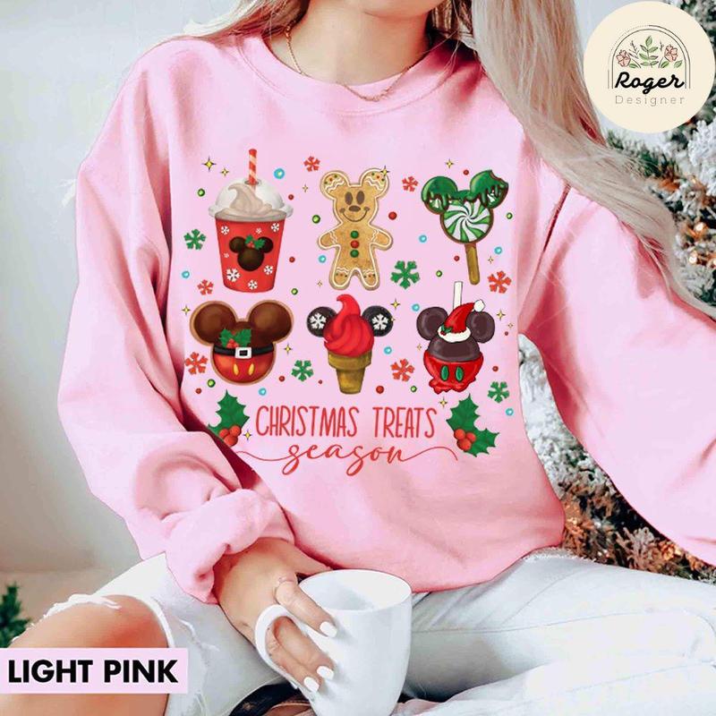 M Minni Gingerbread Snack Drink Cartoon Christmas Shirt, M's Very Merry Christmas Party Tee, Holiday Family Christmas Treats Season Sweatshirt 0C04K